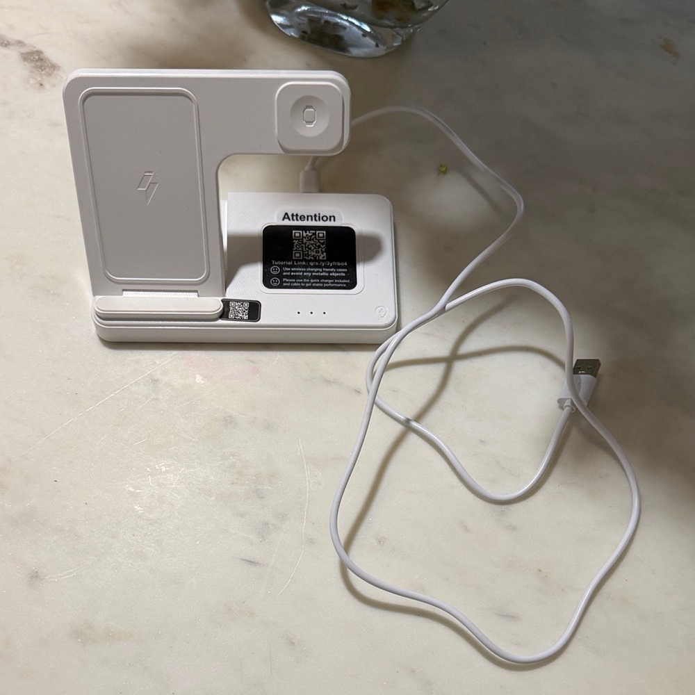 White Wireless Charging Station
